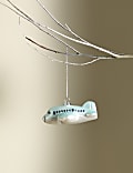 Glass Aeroplane Hanging Decoration