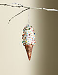 Glass Jewelled Ice Cream Hanging Decoration