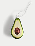 Green Glass Hanging Avocado Bauble