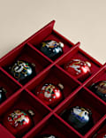 12pk Glass 12 Days of Christmas Baubles