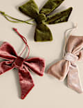 3pk Velvet Hanging Bow Decorations