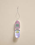 Glass Hanging Flip Phone Decoration