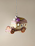 Glass Hanging Ice Cream Van Decoration