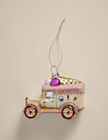 Glass Hanging Ice Cream Van Decoration