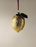 Glass Hanging Lemon Decoration