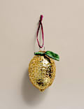 Glass Hanging Lemon Decoration