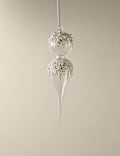 Glass Hanging Embellished Finial Decoration
