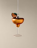 Glass Hanging Orange Spritz Decoration