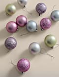 24pk Multicoloured Shatterproof Baubles