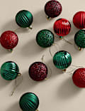 24pk Multicoloured Shatterproof Baubles