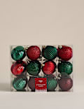 24pk Multicoloured Shatterproof Baubles