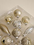 24pk Decorative Glass Baubles