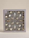24pk Decorative Glass Baubles