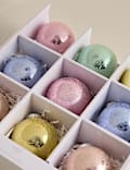 9pk Pastels Metallic Glass Baubles