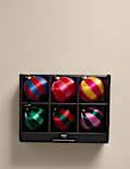6pk Striped Shatterproof Baubles