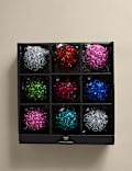 9pk Multicoloured Tinsel Baubles