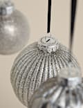 20pk Silver Grey Glass Baubles