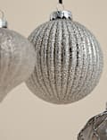 20pk Silver Grey Glass Baubles