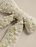 Pearl Beaded Bow Tree Topper