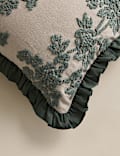 Pure Cotton Floral Embroidered Bolster Cushion