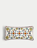 Pure Cotton Embroidered Floral Cushion