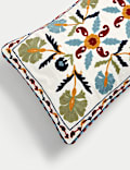 Pure Cotton Embroidered Floral Cushion