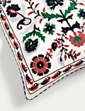 Pure Cotton Embroidered Floral Cushion