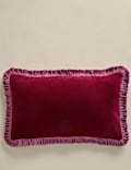 Pure Cotton Velvet Fringe Bolster Cushion