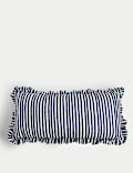 Cotton Rich Striped Bow Bolster Cushion