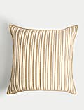Pure Cotton Striped Embroidered Cushion
