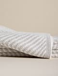 Pure Cotton Chevron Knitted Throw