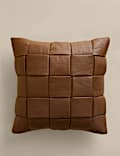 Leather Basket Weave Cushion