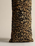 Velvet Leopard Print Long Bolster Cushion
