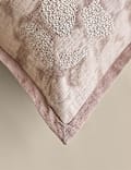 Pure Cotton Floral Suede-Look Cushion