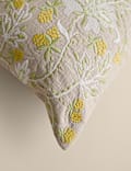 Pure Cotton Floral Embroidered Cushion