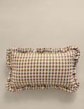 Chenille Woven Gingham Bolster Cushion