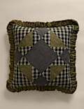 Pure Cotton Patchwork Quilted Frill Cushion