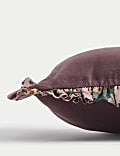 Velvet Ruffle Trim Bolster Cushion