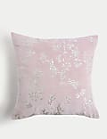 Velvet Cherry Blossom Embroidered Cushion