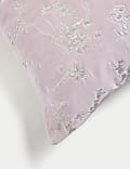 Velvet Cherry Blossom Embroidered Cushion