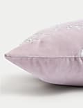 Velvet Cherry Blossom Embroidered Cushion