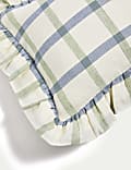 Cotton with Linen Checked Bolster Cushion