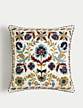 Pure Cotton Floral Embroidered Cushion