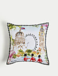 Coussin 100&nbsp;% coton à motif Londres