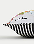 Coussin 100&nbsp;% coton à motif Londres