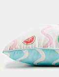 Set of 2 Fruit Print Scallop Outdoor Cushions