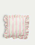 Cotton Rich Striped Frill Cushion
