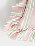 Cotton Rich Striped Frill Cushion