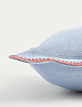 Pure Cotton Large Embroidered Scallop Cushion