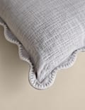 Pure Cotton Large Embroidered Scallop Cushion